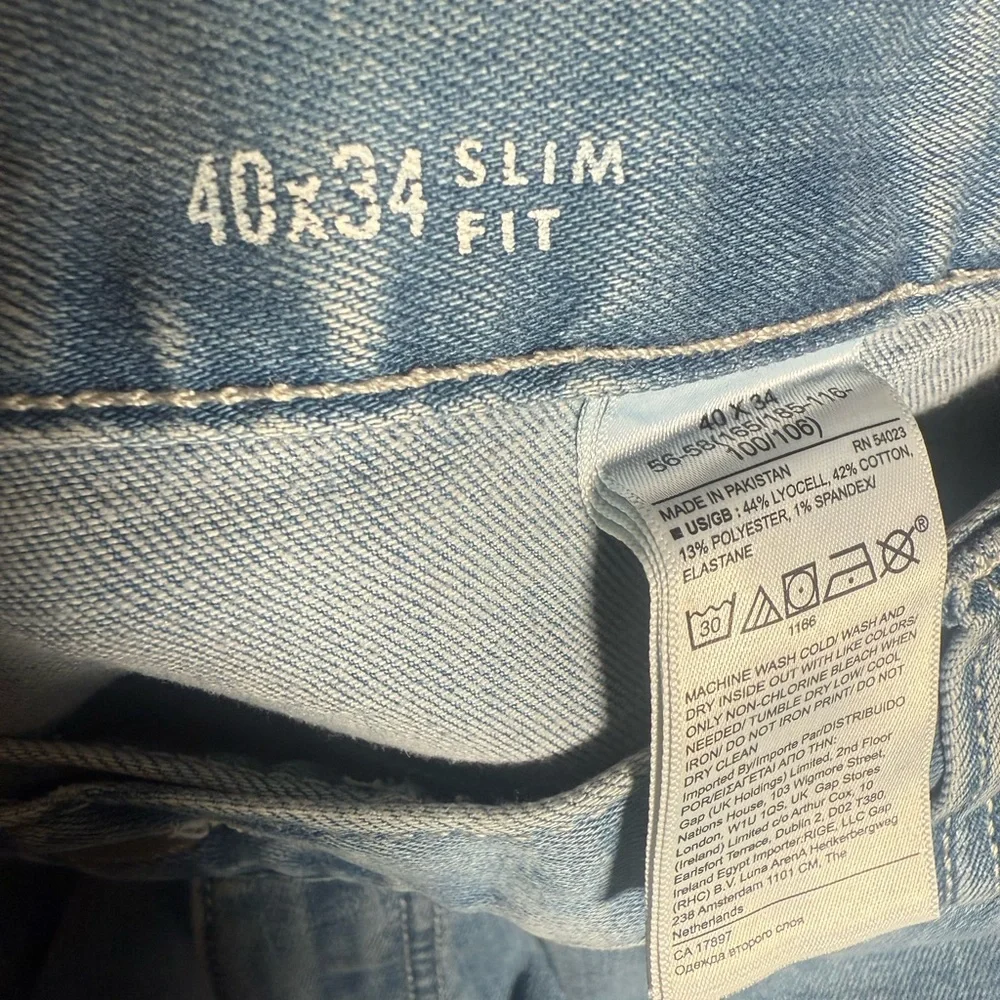 Banana Republic Slim LuxeTraveler mens jeans 40 x 32 NWOT light wash Spring - Picture 6 of 16